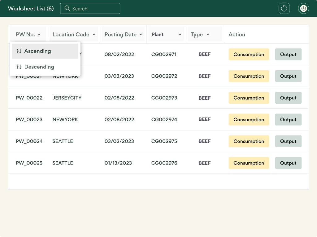 screenshot of iNECTA Food